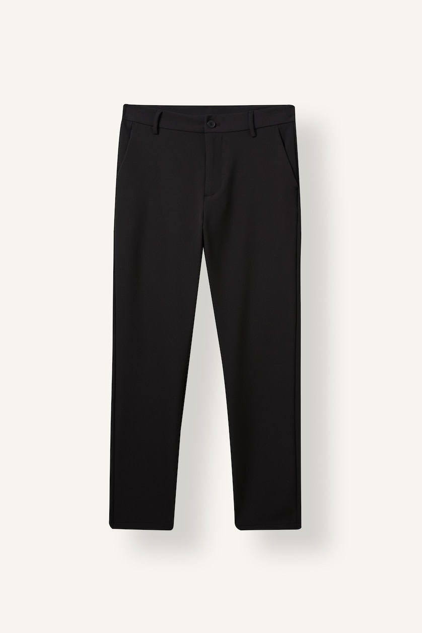 MAN Black Tailored Fit Ankle Length Trousers