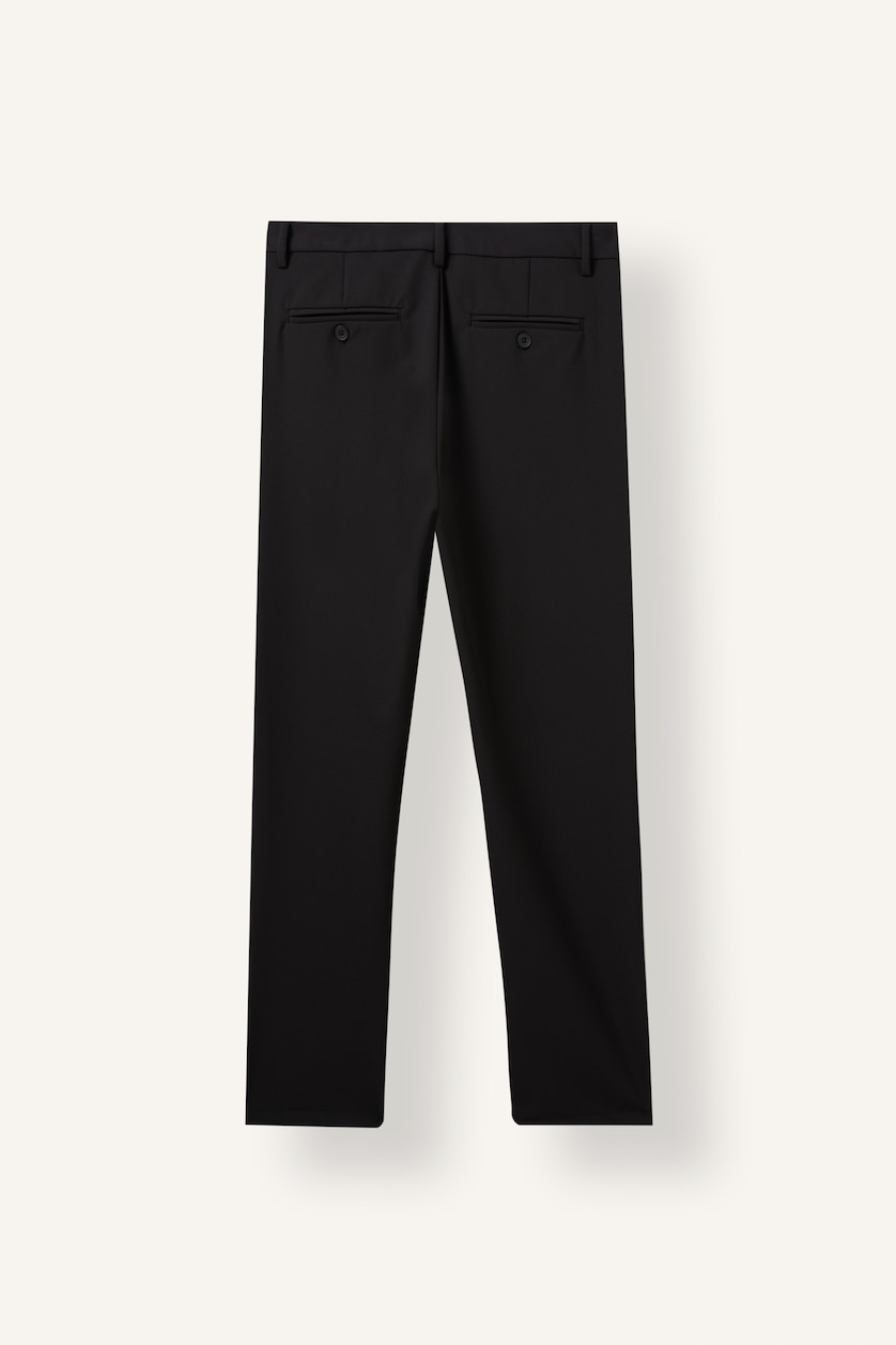MAN Black Tailored Fit Ankle Length Trousers