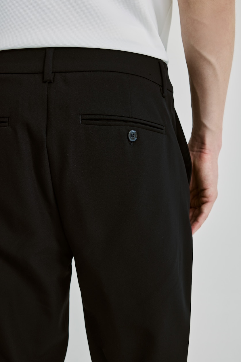 Erkek Lacivert Taılored Fıt Kısa Paça Pantolon