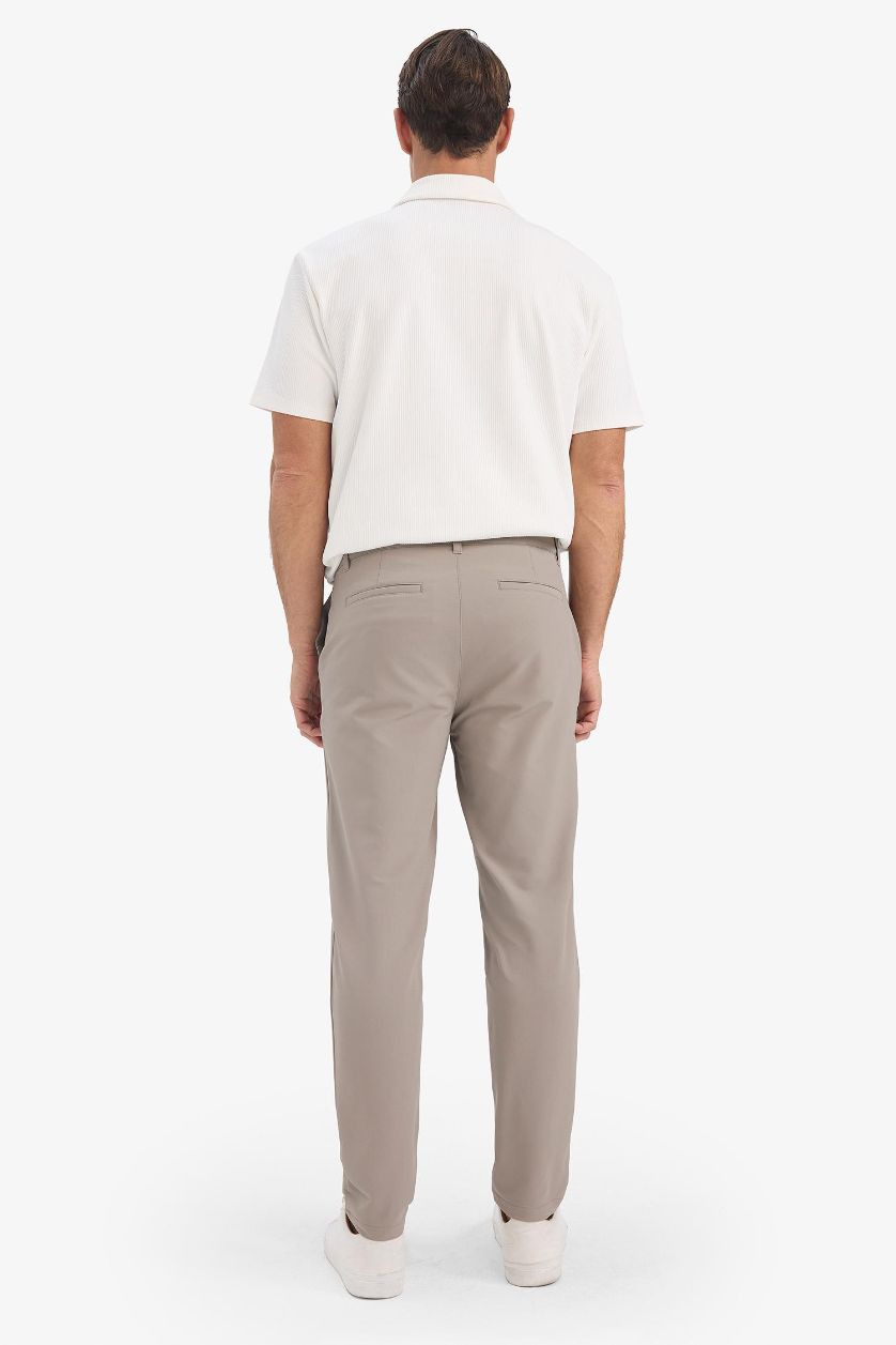 رجال رمادي بنطرون سادة جوجر فيت برجل ضيق