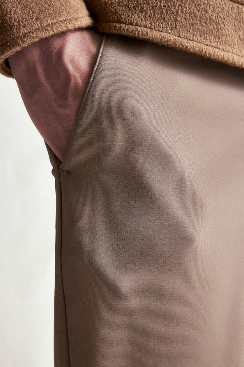 MAN Light Brown Tailored Fit Regular Waist Straight Leg Trousers