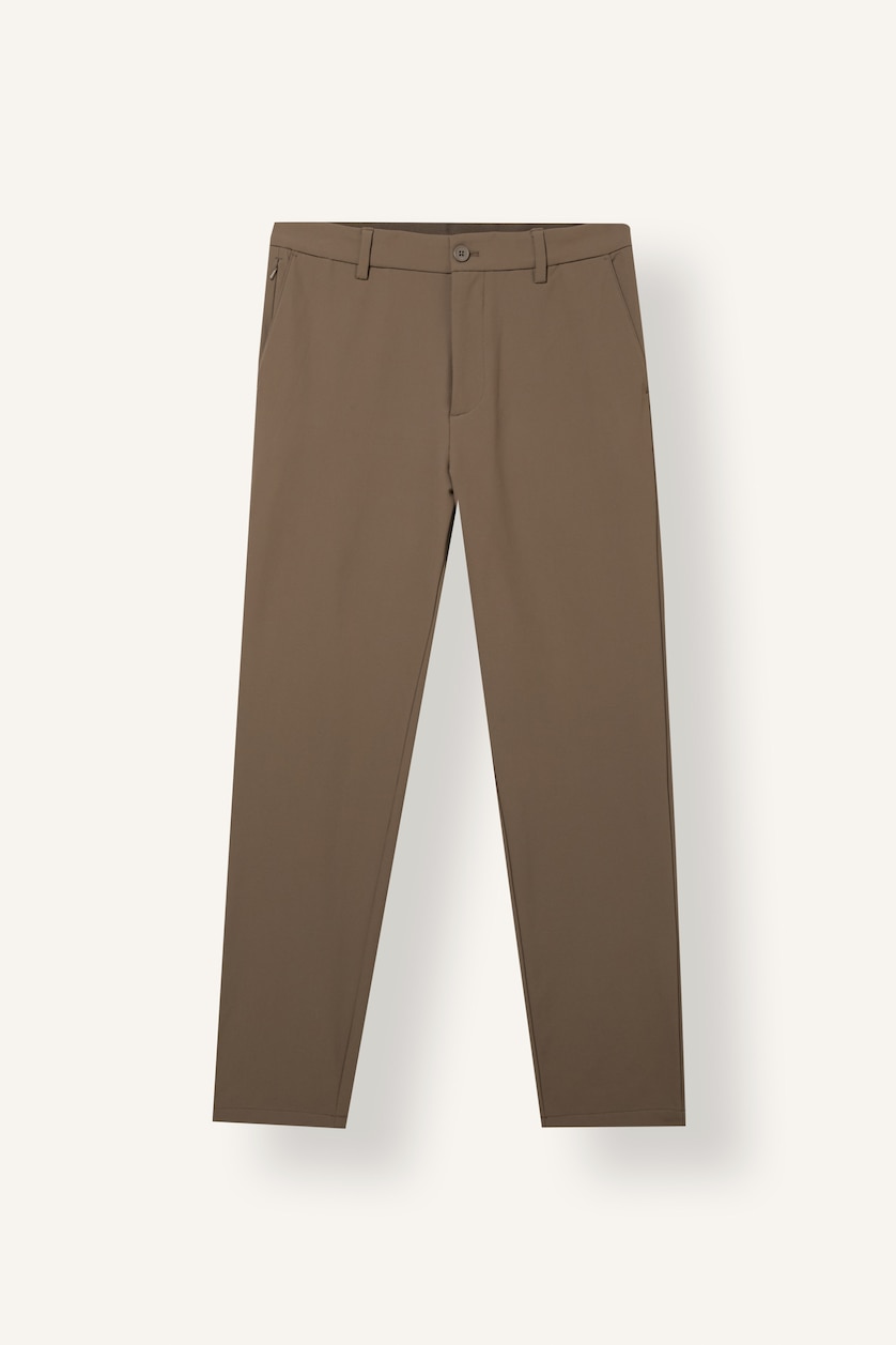 MAN Light Brown Tailored Fit Regular Waist Straight Leg Trousers