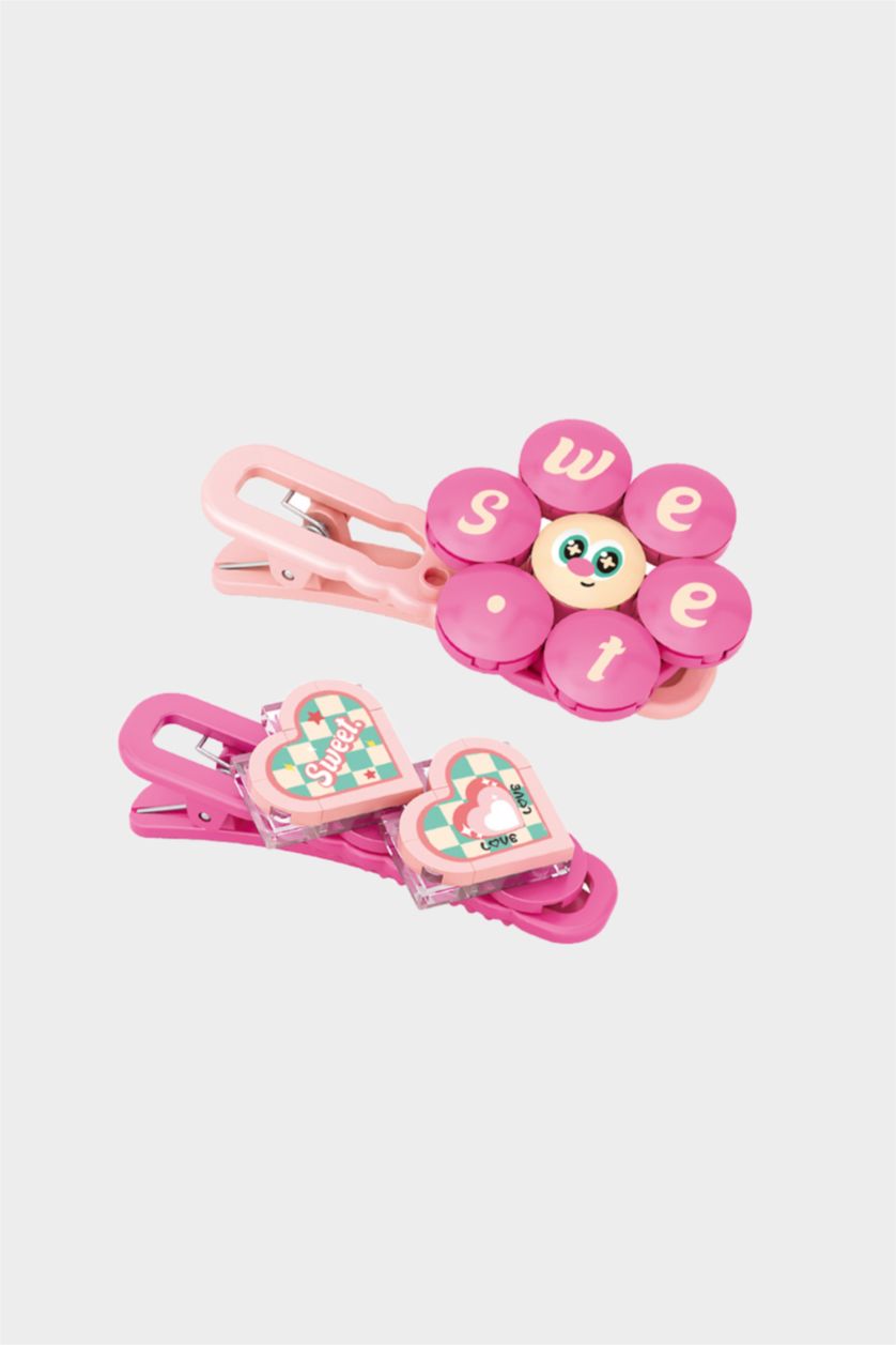 Girls & Teens Karma Girl 2 Piece Heart and Flower Hair Clips