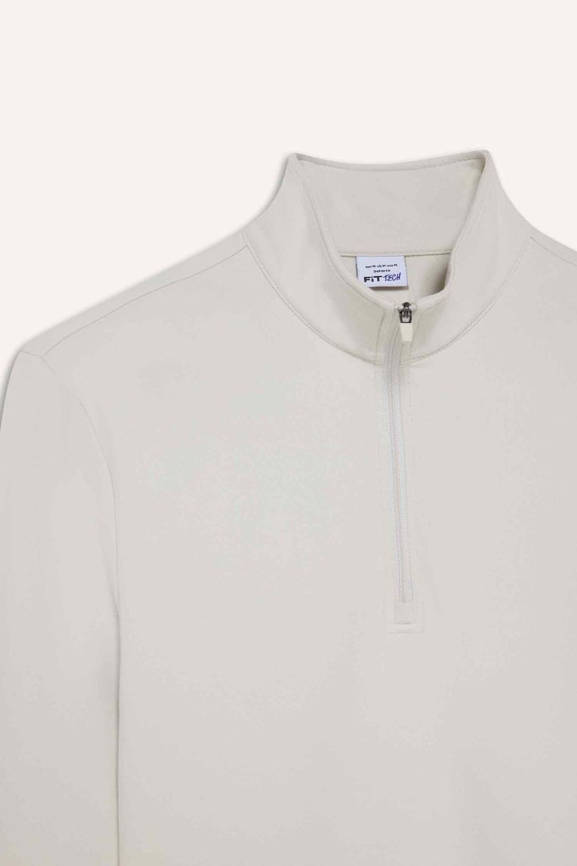 Kadın Taş Warmtech Standart Fit Dik Yaka Fermuarlı Sporcu Sweatshirt