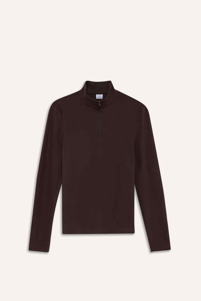 نساء بني سويت شيرت رياضي قصة عادية بياخة عالية من DeFactoFit