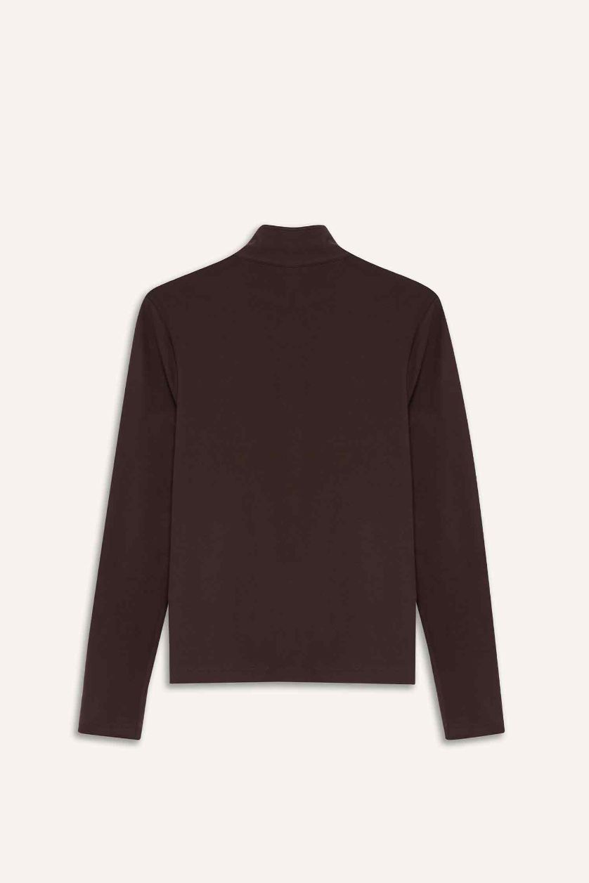 نساء بني سويت شيرت رياضي قصة عادية بياخة عالية من DeFactoFit