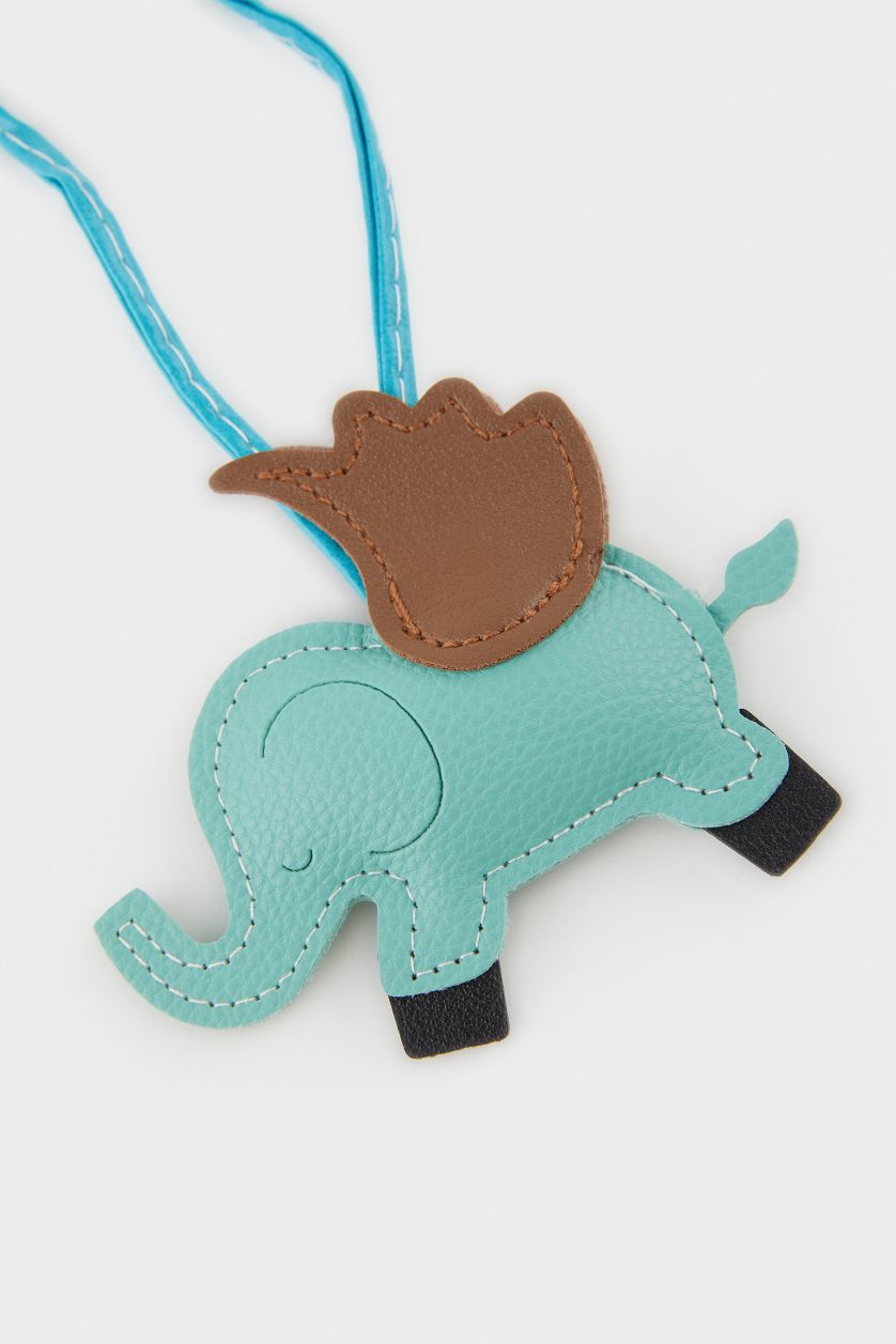 WOMAN Blue Woman Green Elephant Charm Keychain
