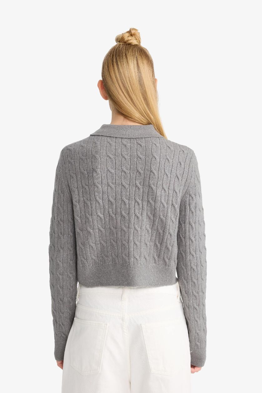 Женщины Серый Свитер Coool Slim Fit с узким кроем и воротником поло