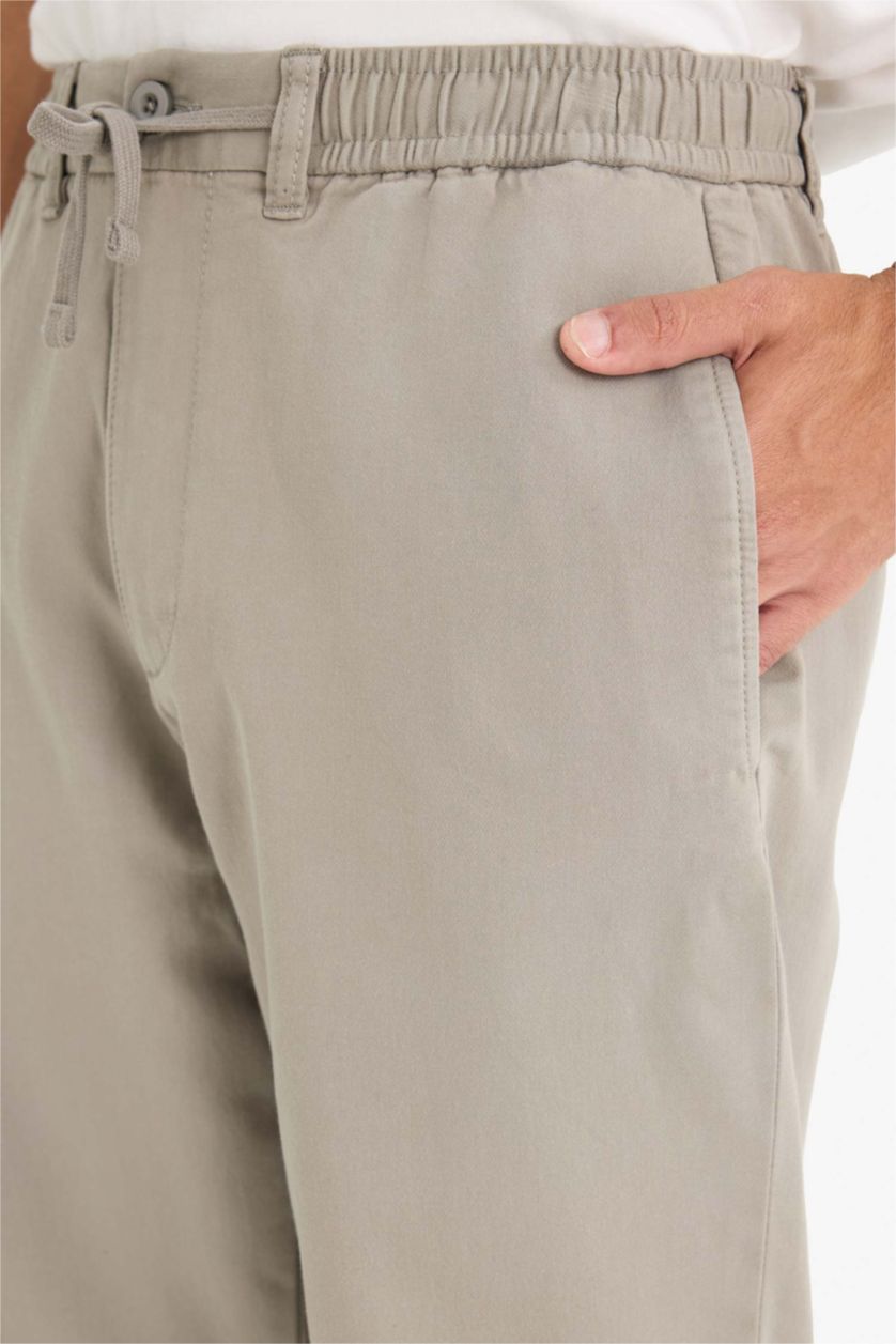 HOMME Gris Pantalon texturé à jambes larges Coupe droite
