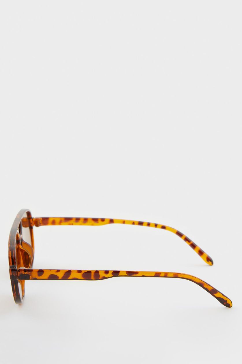 Kadın TRIXI - leopard Kadın Oval Leopar Plastik Çerçeve Kahve Cam UV Güneş Gözlüğü