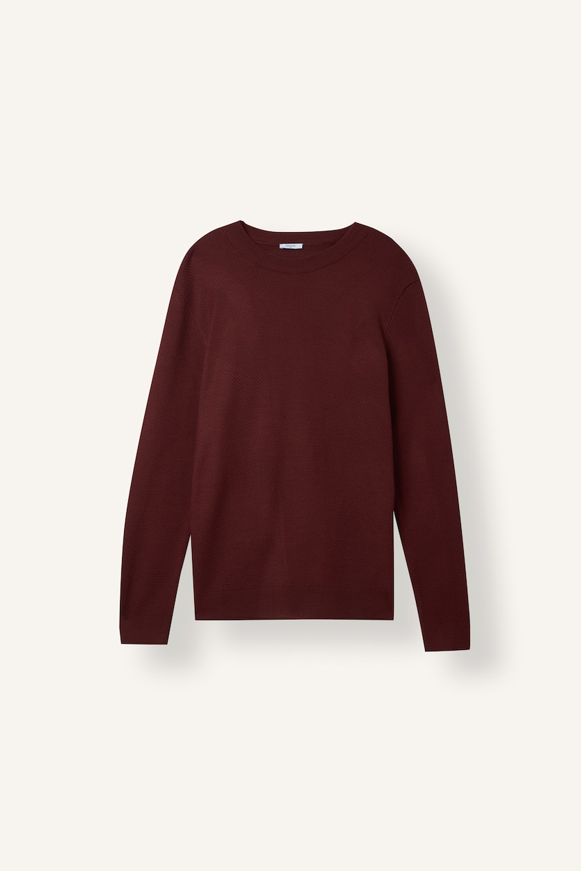Men Bordeaux Standard Fit Knitwear Pullover