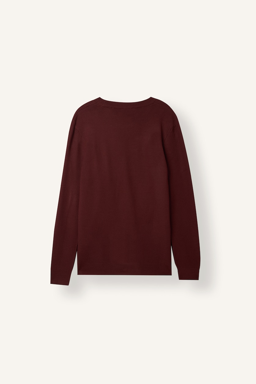 Men Bordeaux Standard Fit Knitwear Pullover