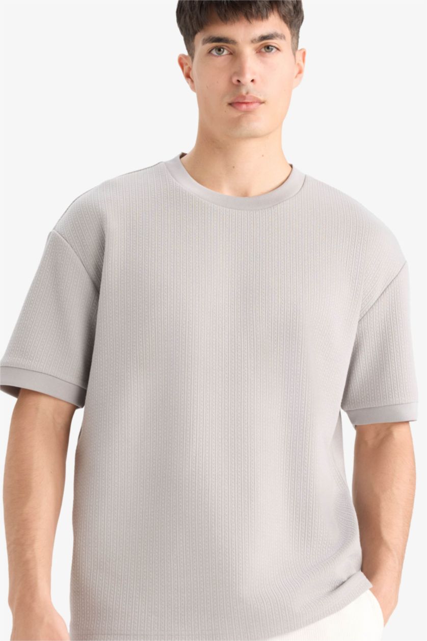 HOMME Gris Coupe Oversize T-shirt à manches courtes