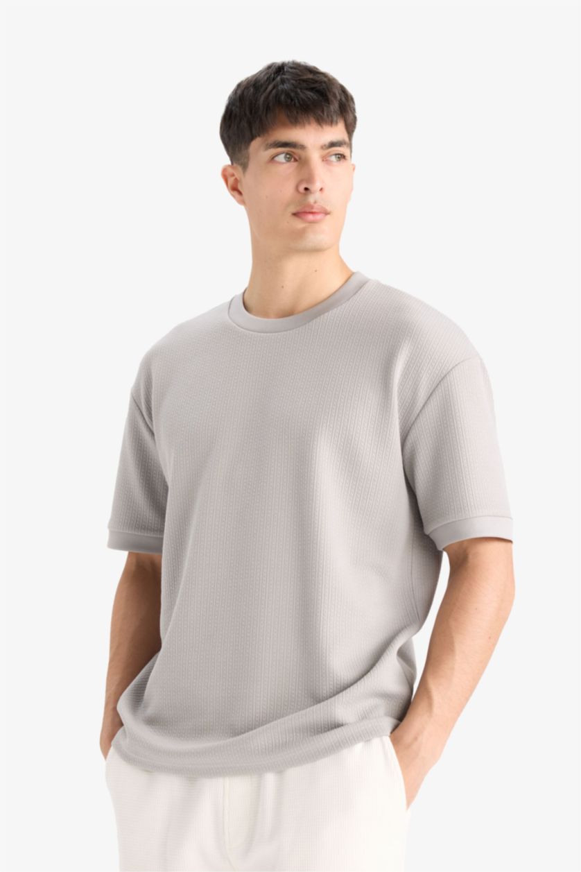 HOMME Gris Coupe Oversize T-shirt à manches courtes