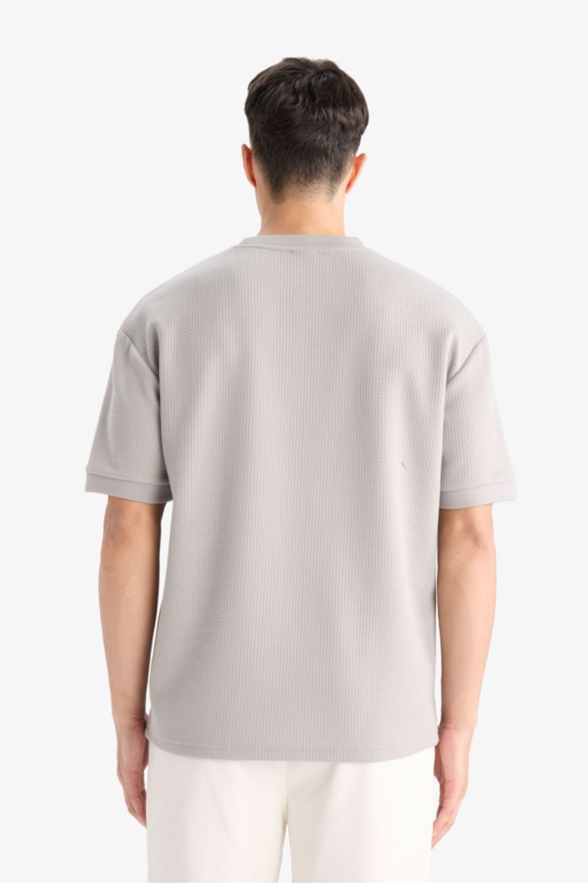 HOMME Gris Coupe Oversize T-shirt à manches courtes