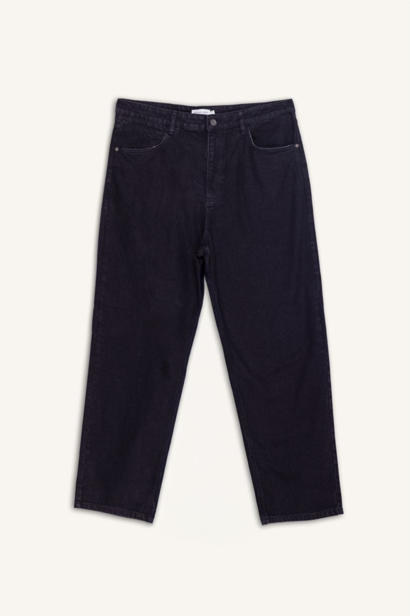 MAN Black Baggy Fit Straight Leg Jeans