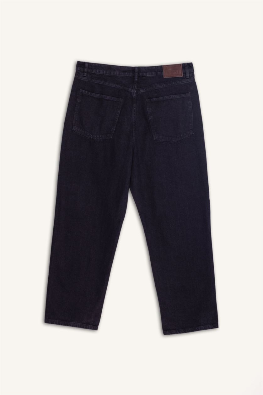 MAN Black Baggy Fit Straight Leg Jeans