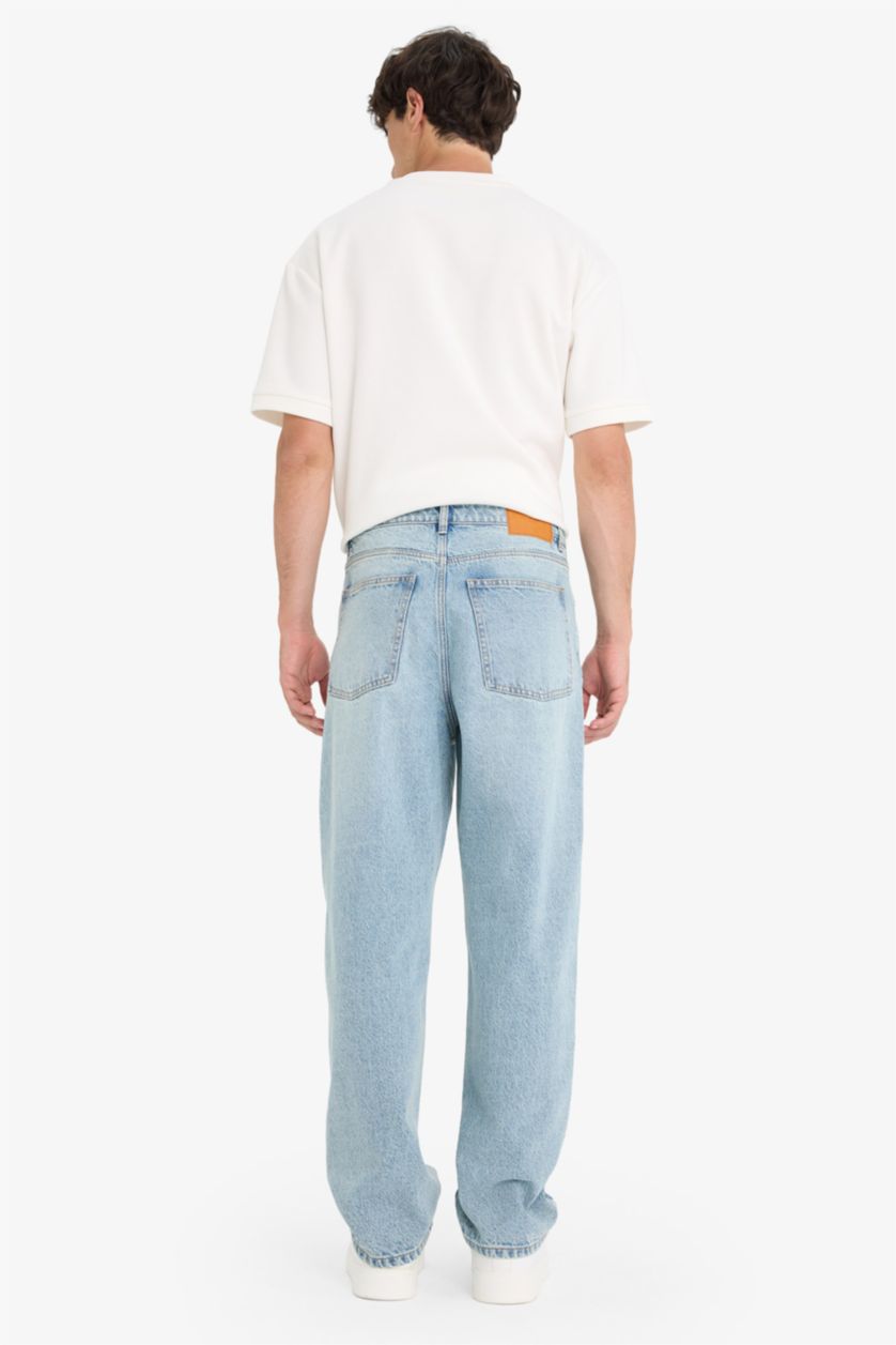 MAN Light Blue Baggy Fit Trousers