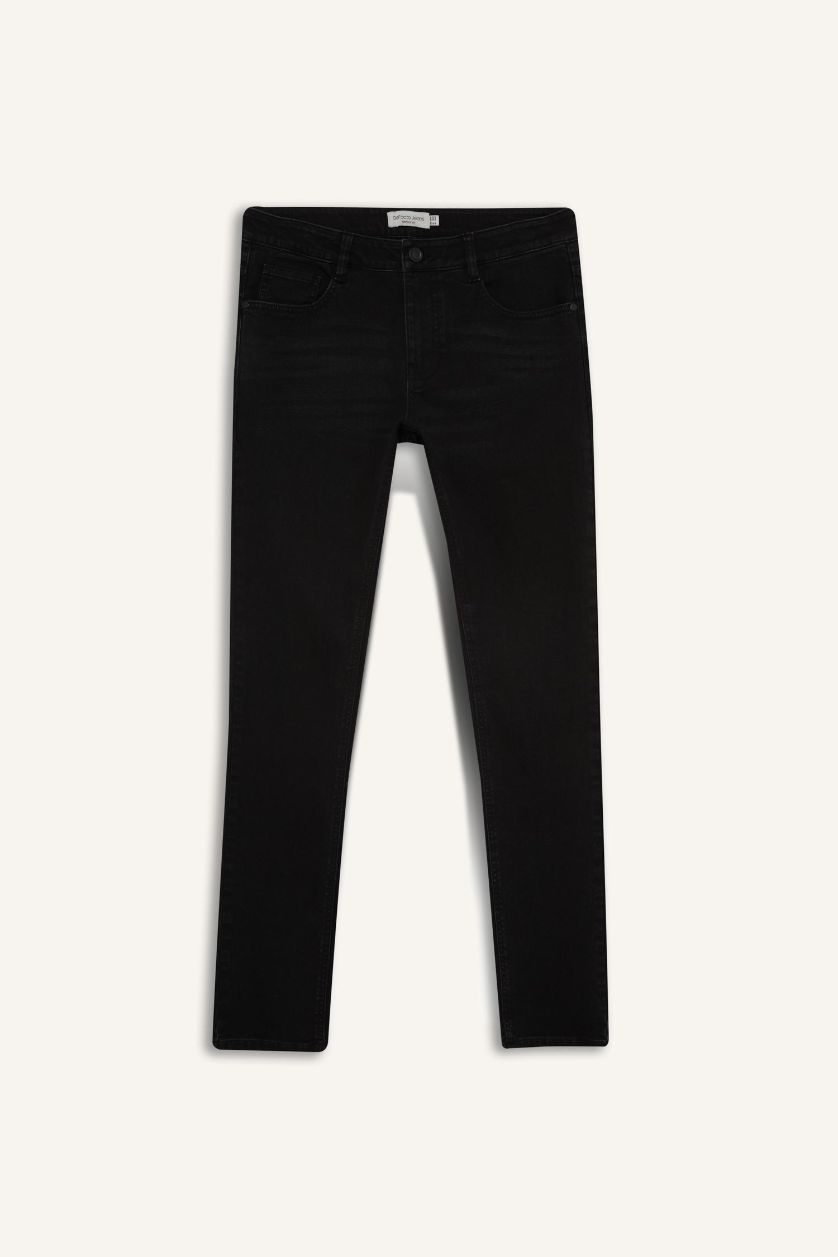 MAN Black Carlo Skinny Fit Regular Waist Skinny Leg Jeans