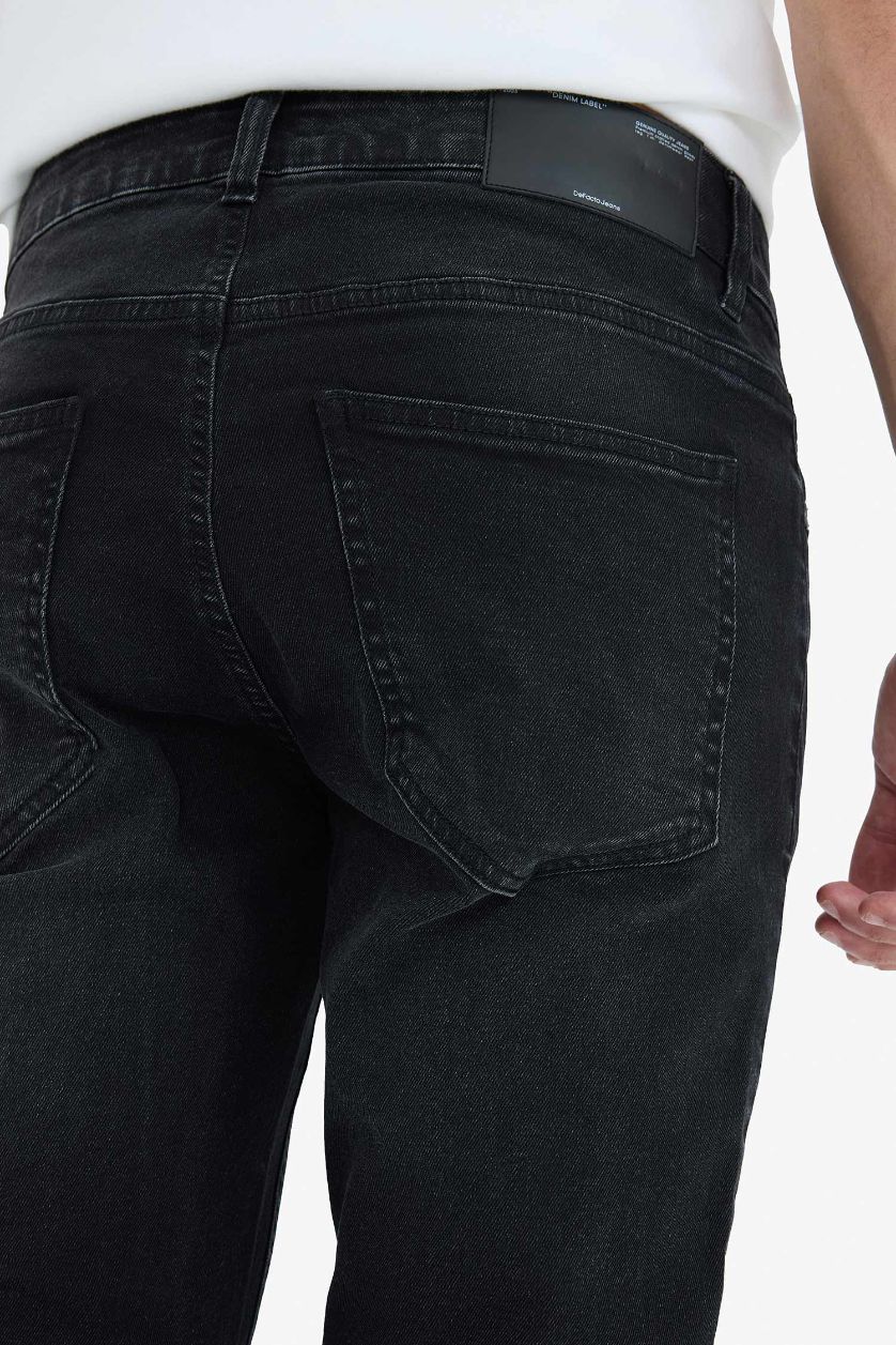 رجال أسود سروال جينز بيدرو سليم فيت بساق ضيق