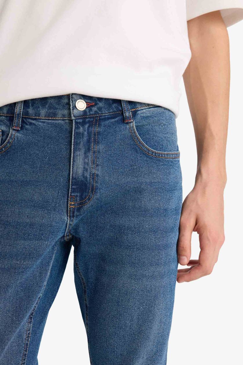 رجالي أزرق غامق بنطلون جينز بيدرو سليم فيت برجل ضيقة