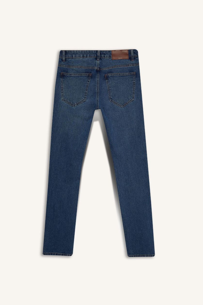 رجالي أزرق غامق بنطلون جينز بيدرو سليم فيت برجل ضيقة