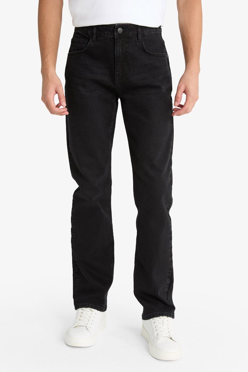 رجالي أسود بنطلون جينز سيرجيو قصة عادية وخصر عادي