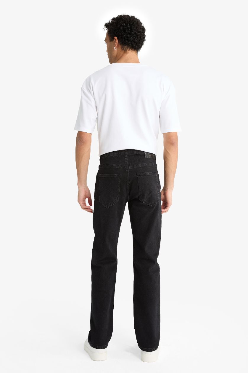 رجالي أسود بنطلون جينز سيرجيو قصة عادية وخصر عادي