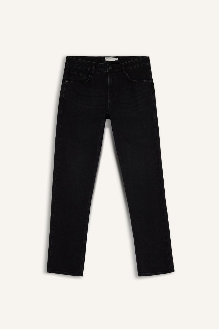 رجالي أسود بنطلون جينز سيرجيو قصة عادية وخصر عادي