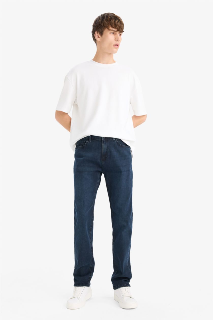 MAN Blue Black Sergio Regular Fit Regular Waist Straight Leg Jeans