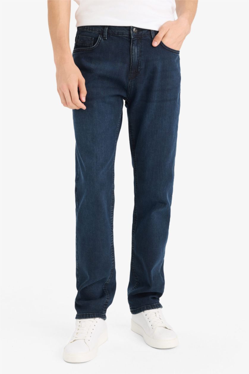 MAN Blue Black Sergio Regular Fit Regular Waist Straight Leg Jeans