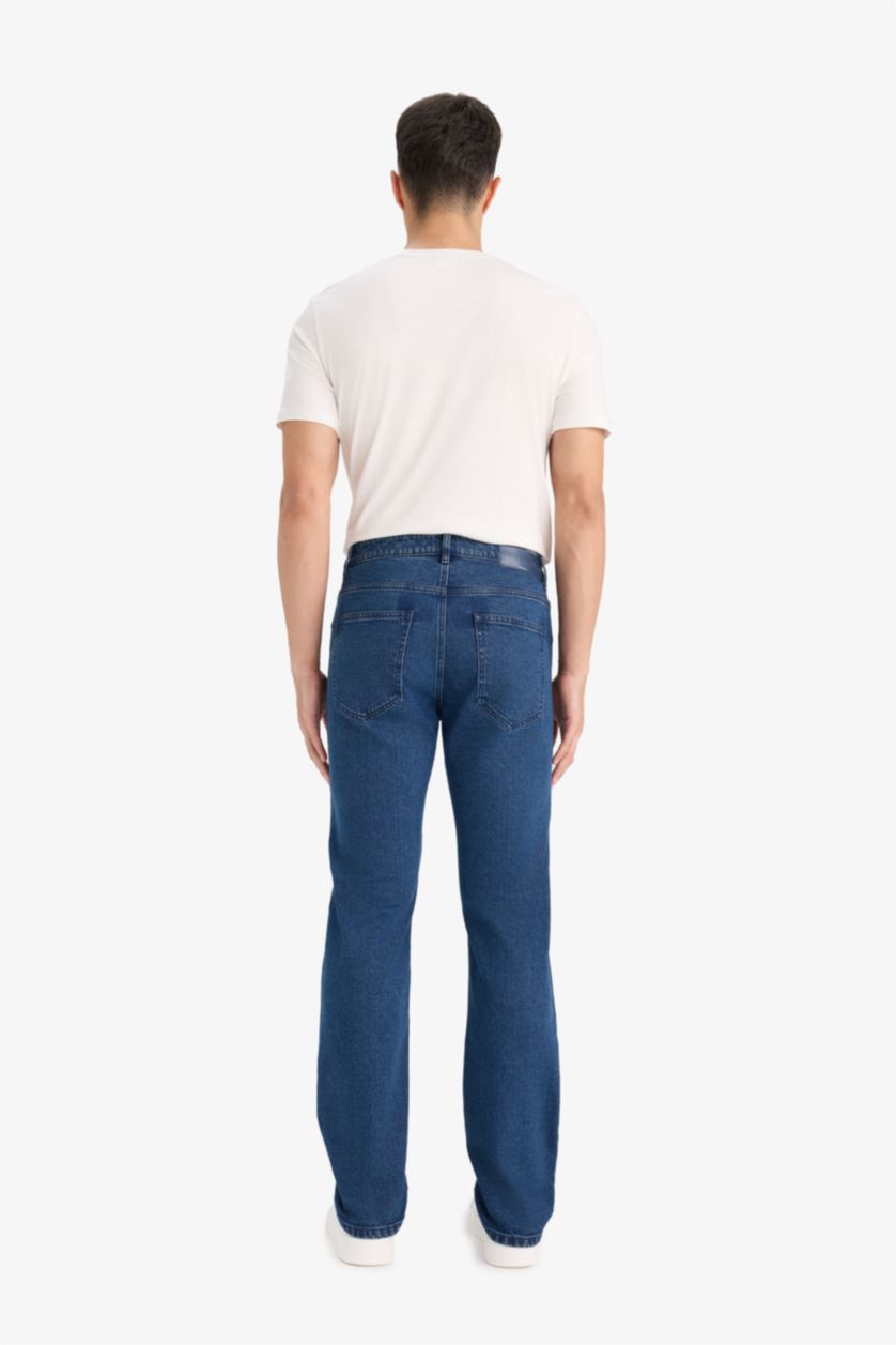 Men Dark Blue Sergio Regular Fit Regular Waist Straight Leg Jeans