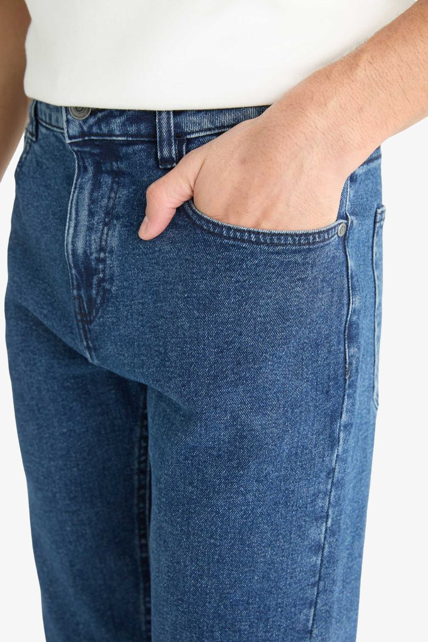 رجال أزرق غامق بنطرون جينز سيرجيو قصة عادية وخصر عادي