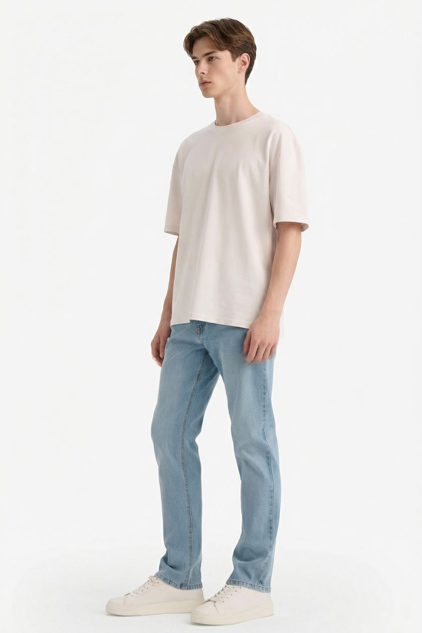 Man Light Blue Sergio Regular Fit Normal Waist Straight Leg Jeans