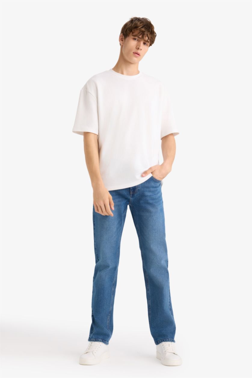 MAN Blue Sergio Regular Fit Regular Waist Straight Leg Jeans