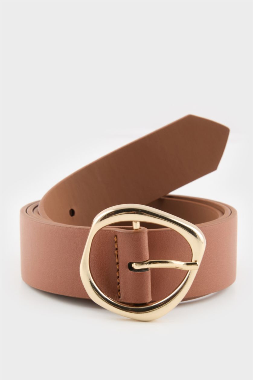 نساء خزان حزام نسائي جلد صناعي بمشبك بيضاوي