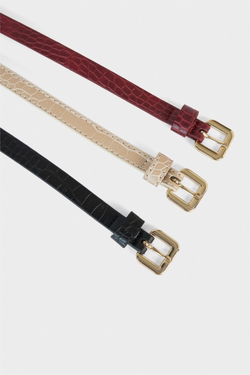 Kadın Karma Kadın Suni Deri 3'lü Günlük Kemer