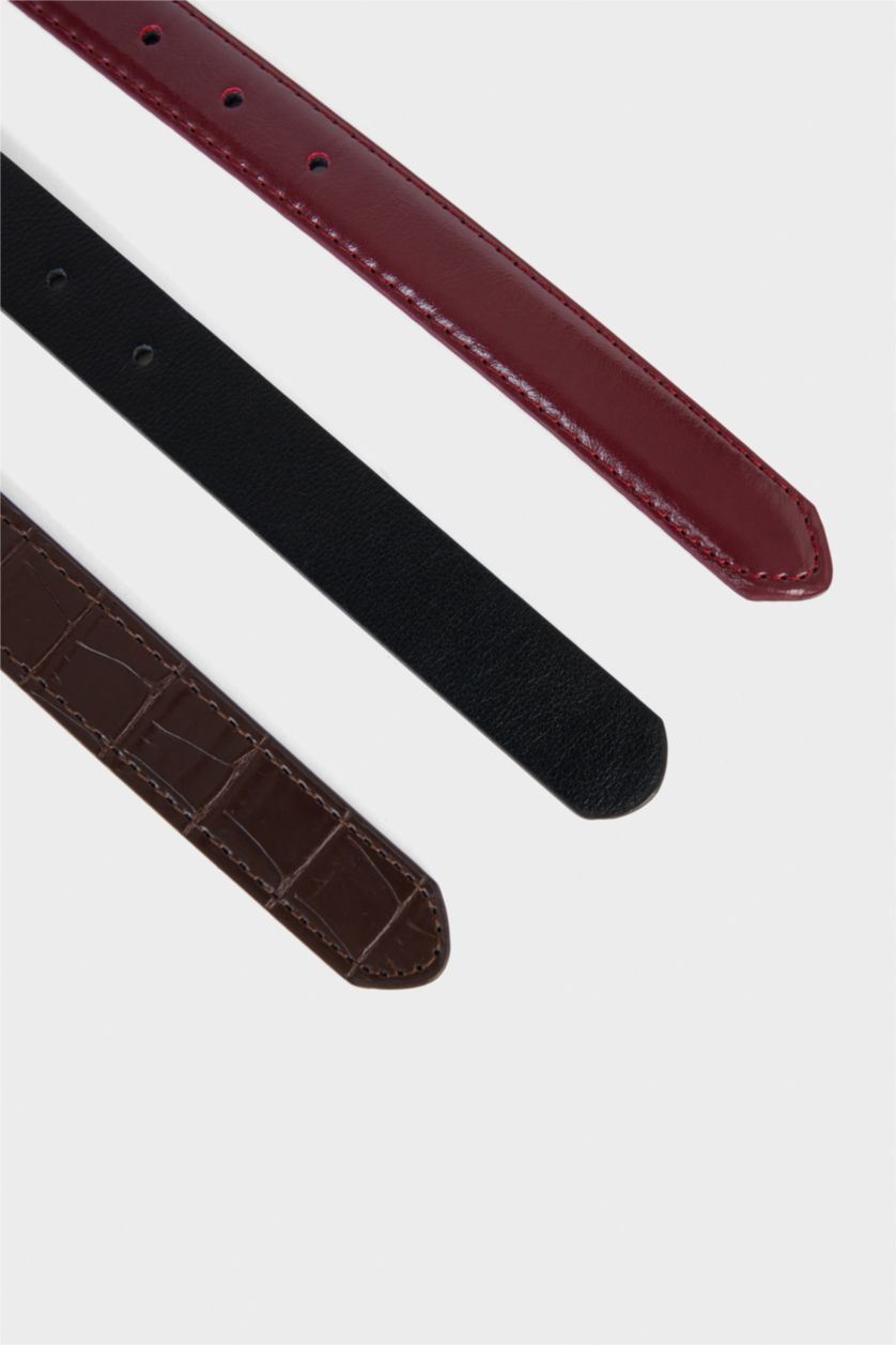 Kadın Karma Kadın Suni Deri 3'lü Günlük Kemer