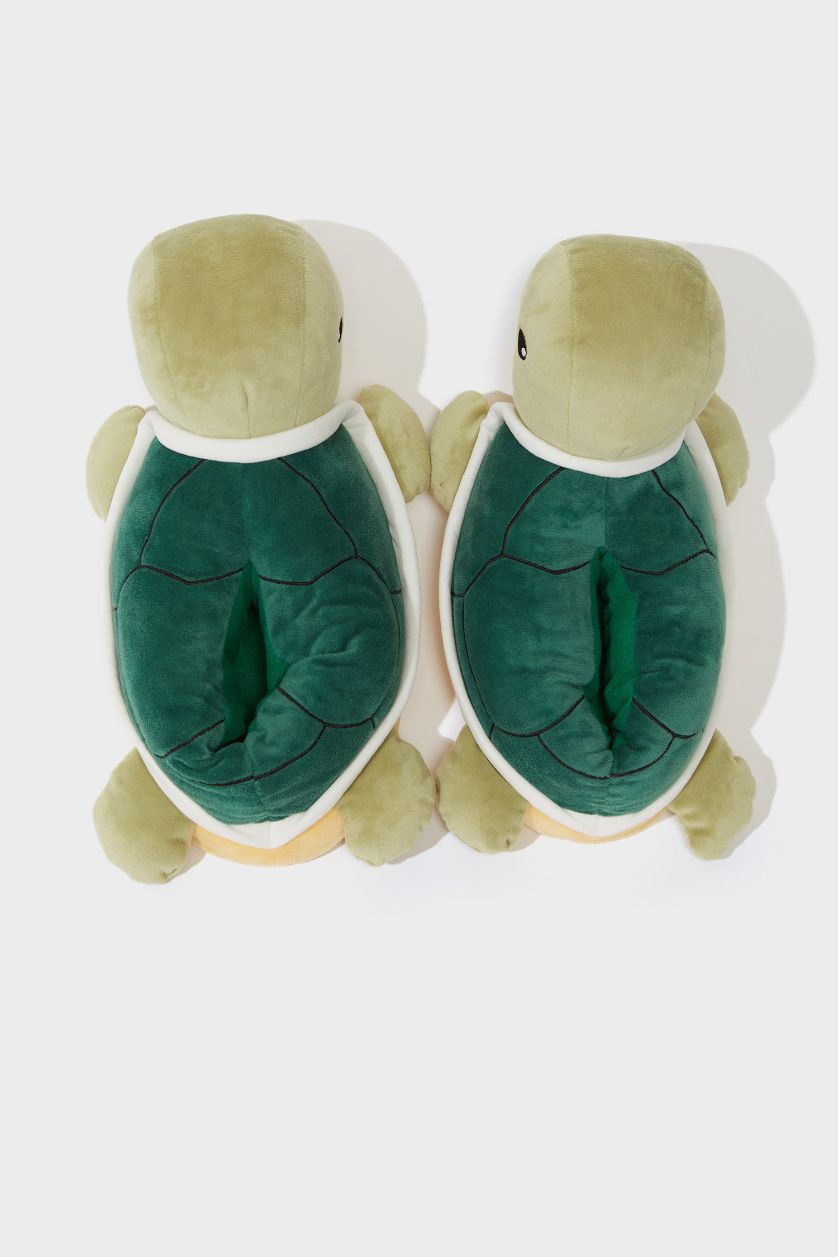 BOYS & TEENS Green Boy Thick Sole Turtle Home Home Slippers