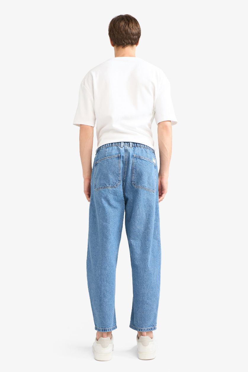 Ерлер Көк Relaxed Slouchy Fit түзу балақты джинс шалбар