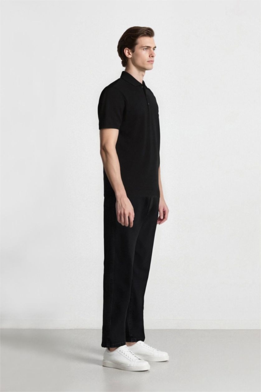 Ерлер қара баллон деним тұрақты етек Шалбар