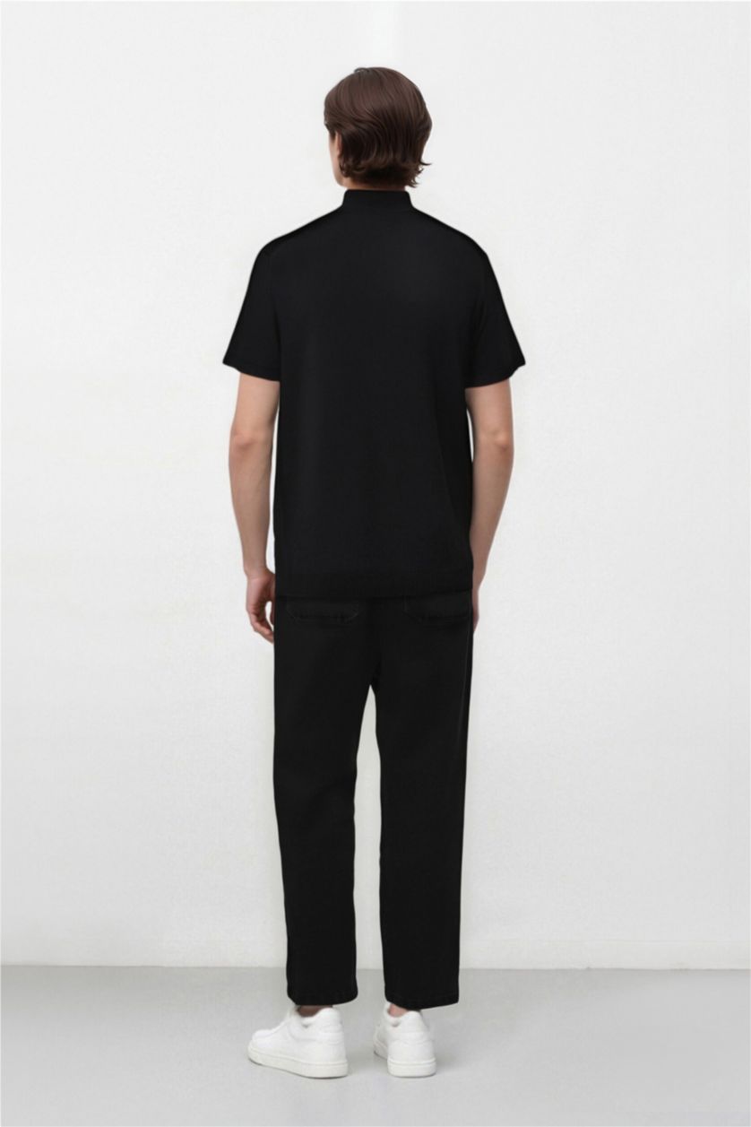 Ерлер қара баллон деним тұрақты етек Шалбар