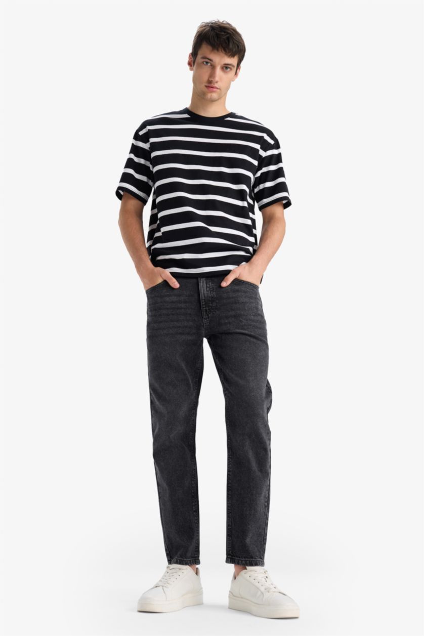 Мужчины Черный Джинсы 90-х Slim Fit с узкими штанинами