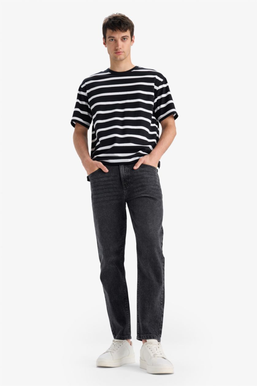 Мужчины Черный Джинсы 90-х Slim Fit с узкими штанинами
