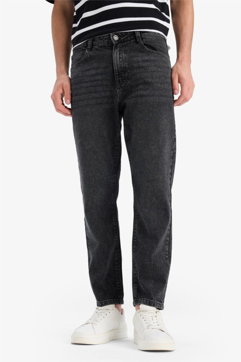 رجال أسود سروال جينز  سليم فيت بساق ضيق ستايل التسعينات