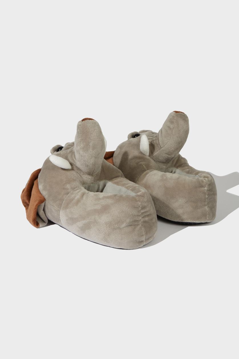 GARÇONS Gris Pantoufles plates éléphant pour garçon