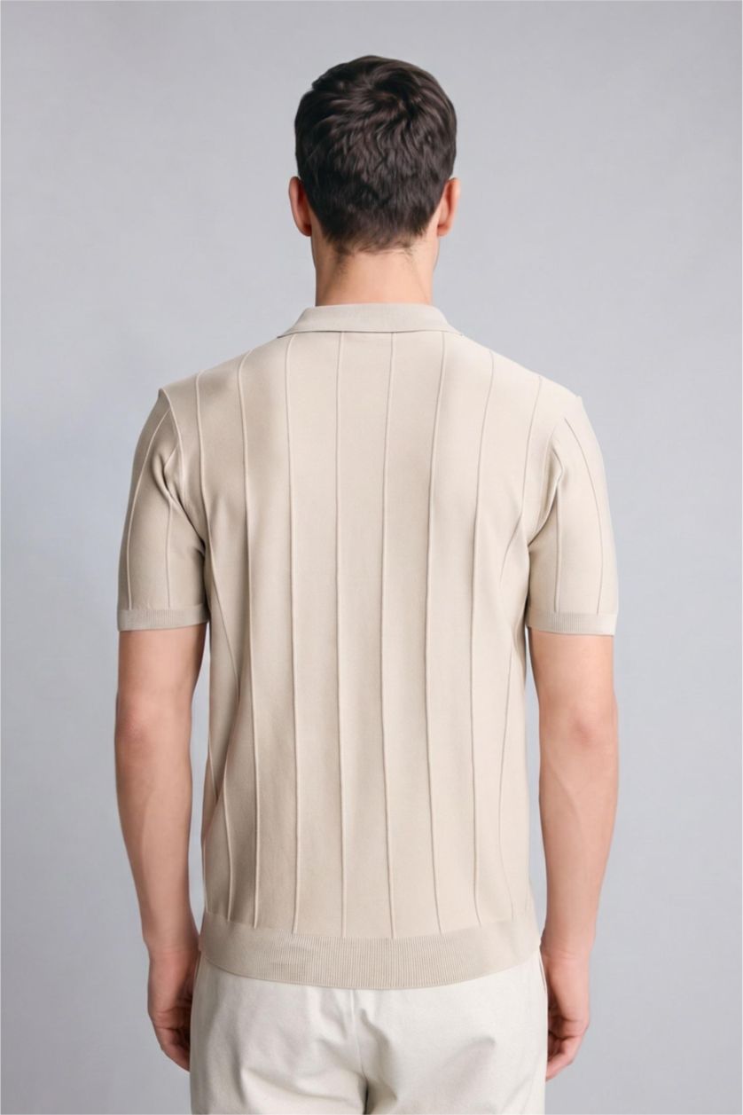 Erkek Gri Standart Fit Kısa kollu Polo Tişört