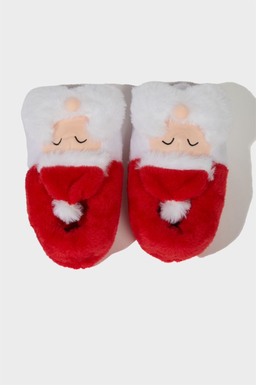 بناتي أبيض بنتوف بناتي بكعب مسطح على شكل كريسماس