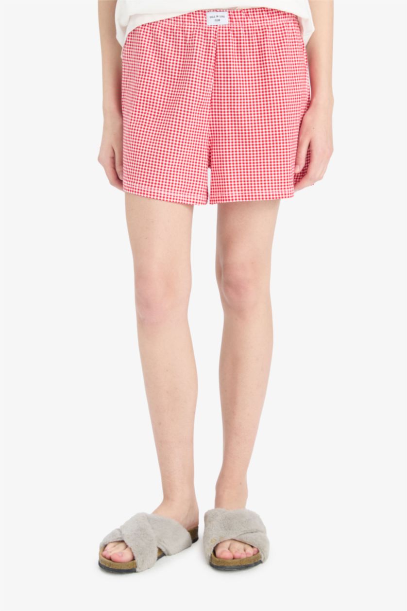 Woman Red Fall in Love Regular Fit Top Shorts 2 Piece Pajama Set