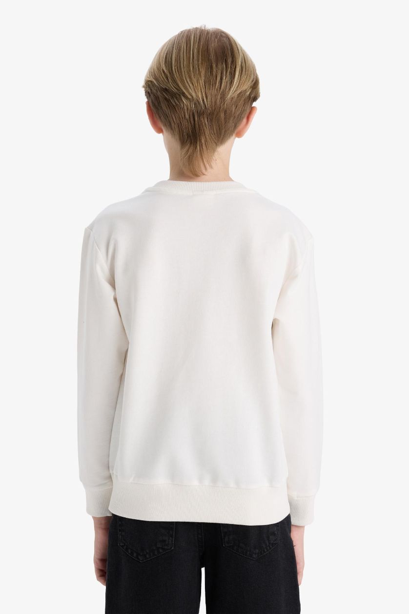 GARÇONS Blanc Sweatshirt imprimé à col rond pour garçon